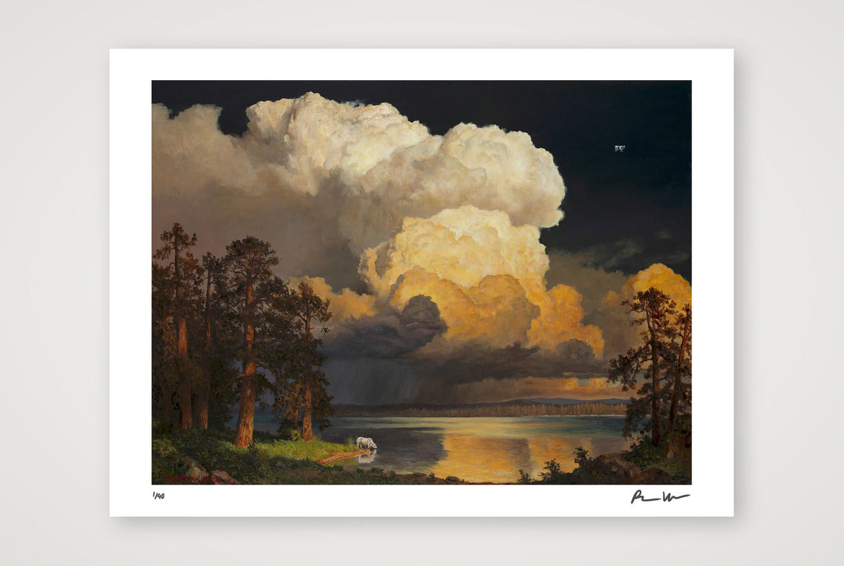 Dark Clouds Over Lake — 40×30cm, 16×12" Print only