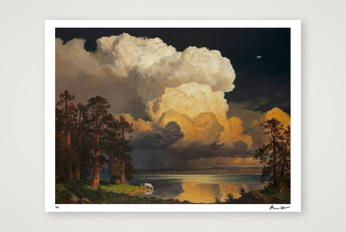 Dark Clouds Over Lake — 80×60cm, 31×24" Print only