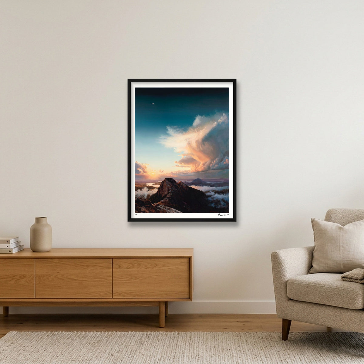 Rocky Mountain Sunset — 60×80cm, 24×31" Black Frame